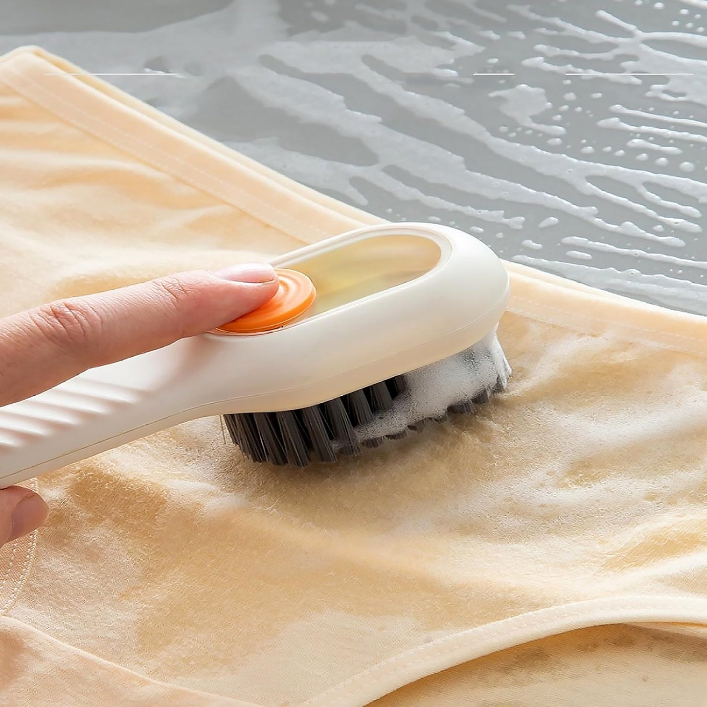 07928 Multifunctional Scrubbing Brush With Liquid Soap Dispenser Cleaning Brush With Liquid Soap Dispenser Shoe Brush For Cleaning Cloth Cleaning Brush With Handleliquid Shoe Brush For Shoe Clothes (1 Pc)