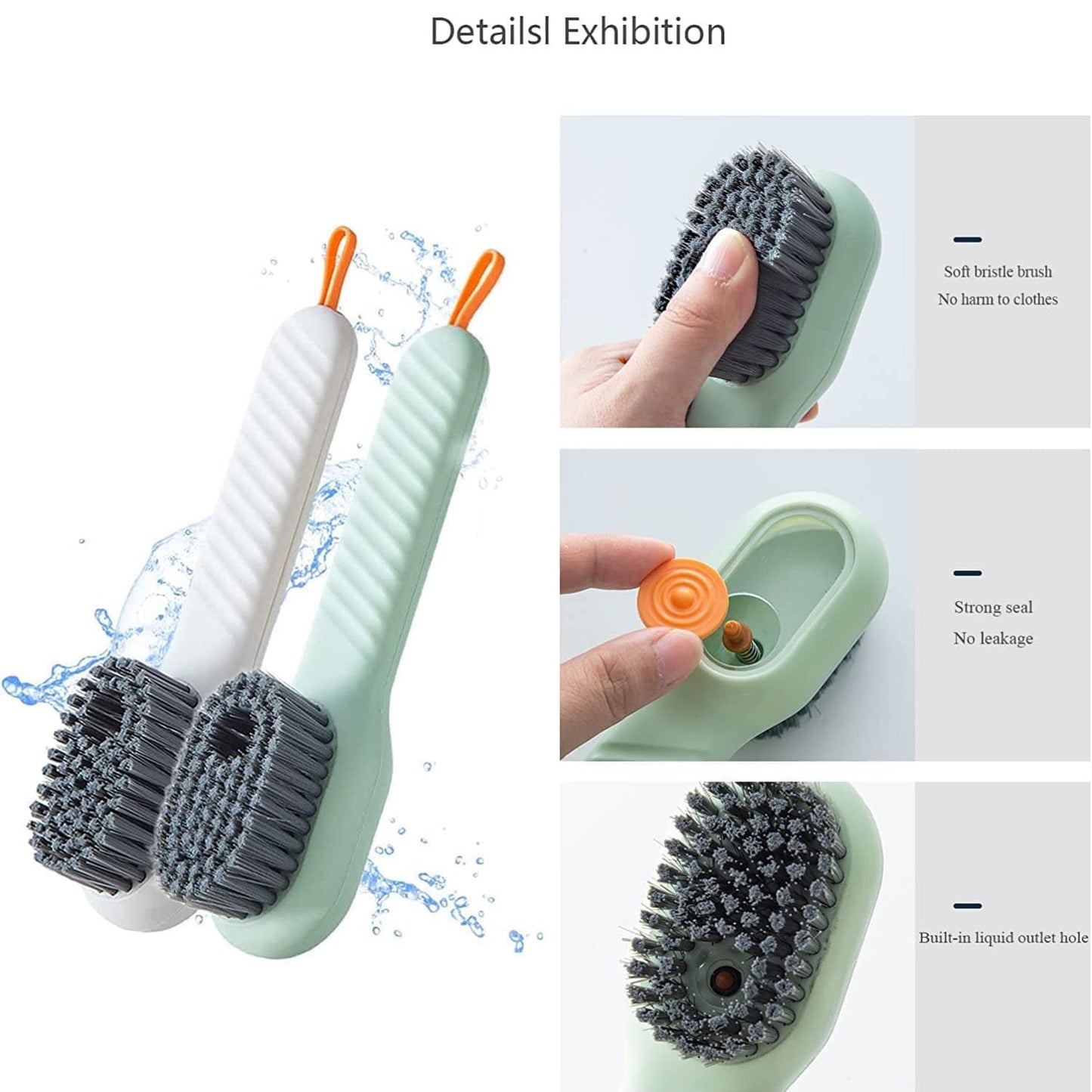 07928 Multifunctional Scrubbing Brush With Liquid Soap Dispenser Cleaning Brush With Liquid Soap Dispenser Shoe Brush For Cleaning Cloth Cleaning Brush With Handleliquid Shoe Brush For Shoe Clothes (1 Pc)