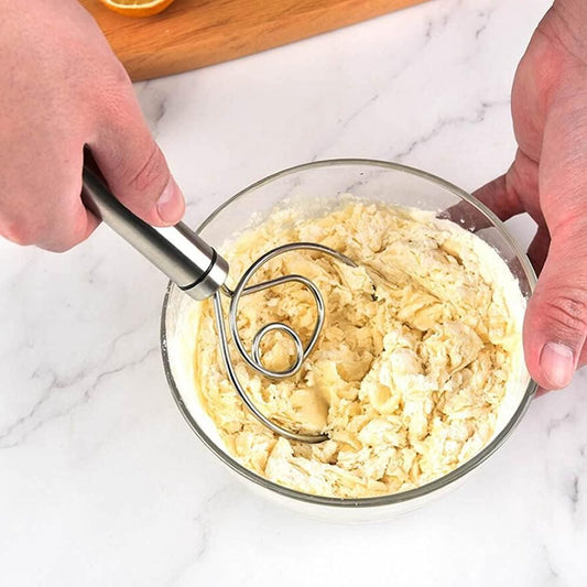 1484 Dough Whisk Premium Stainless Steel Dutch Whisk Dough Hand Mixer Artisan Blender For Egg Bread Cake Pastry Pizza Dough - Perfect Baking Tools Whisking Tirring Kitchen Tools (1 Pc)