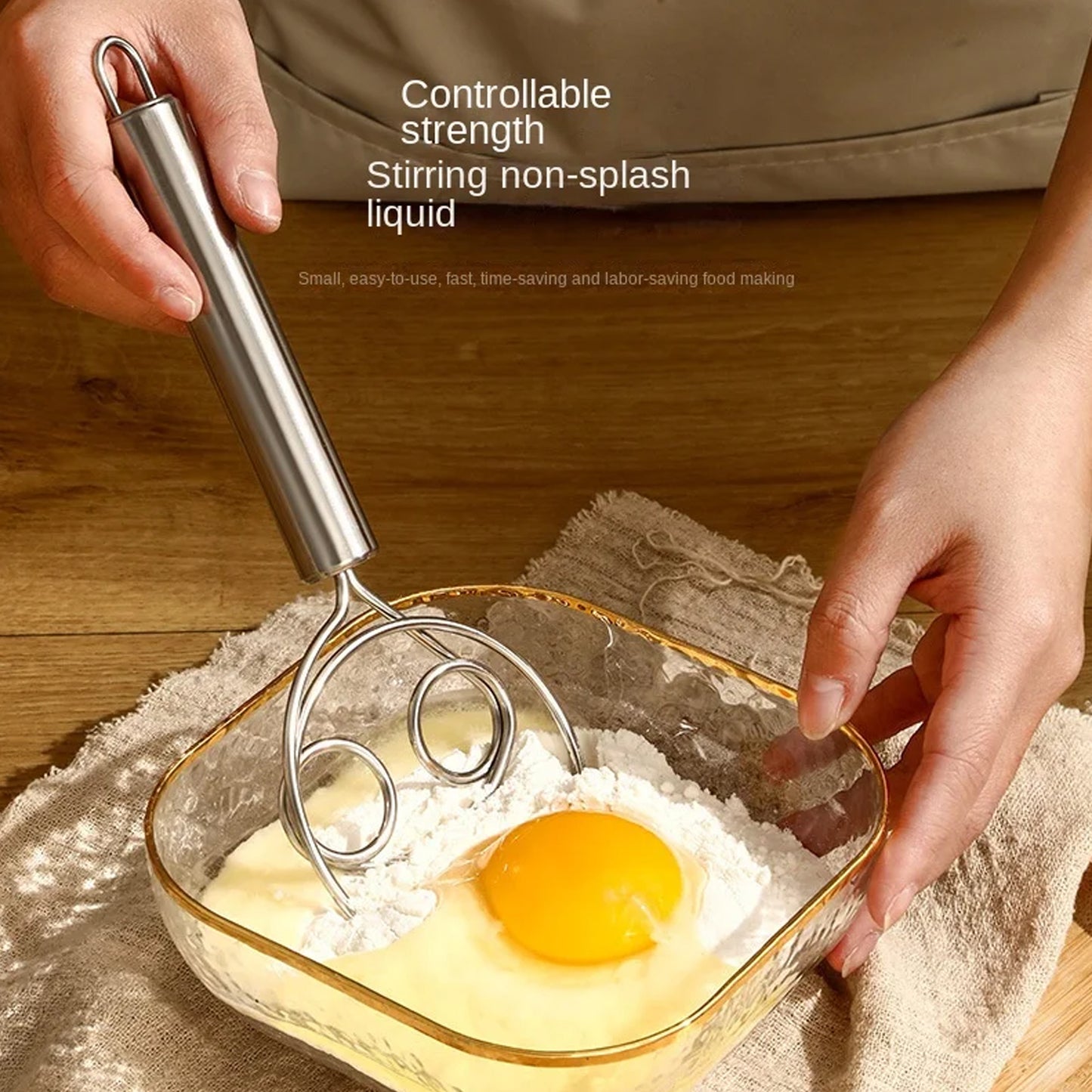 1484 Dough Whisk Premium Stainless Steel Dutch Whisk Dough Hand Mixer Artisan Blender For Egg Bread Cake Pastry Pizza Dough - Perfect Baking Tools Whisking Tirring Kitchen Tools (1 Pc)