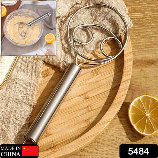 1484 Dough Whisk Premium Stainless Steel Dutch Whisk Dough Hand Mixer Artisan Blender For Egg Bread Cake Pastry Pizza Dough - Perfect Baking Tools Whisking Tirring Kitchen Tools (1 Pc)